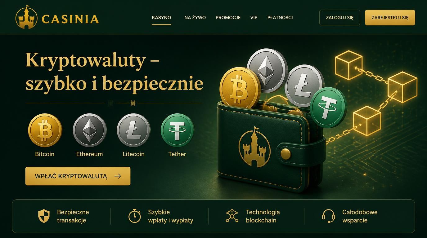 Bezpieczne i szybkie wpłaty krypto w Casinia Casino