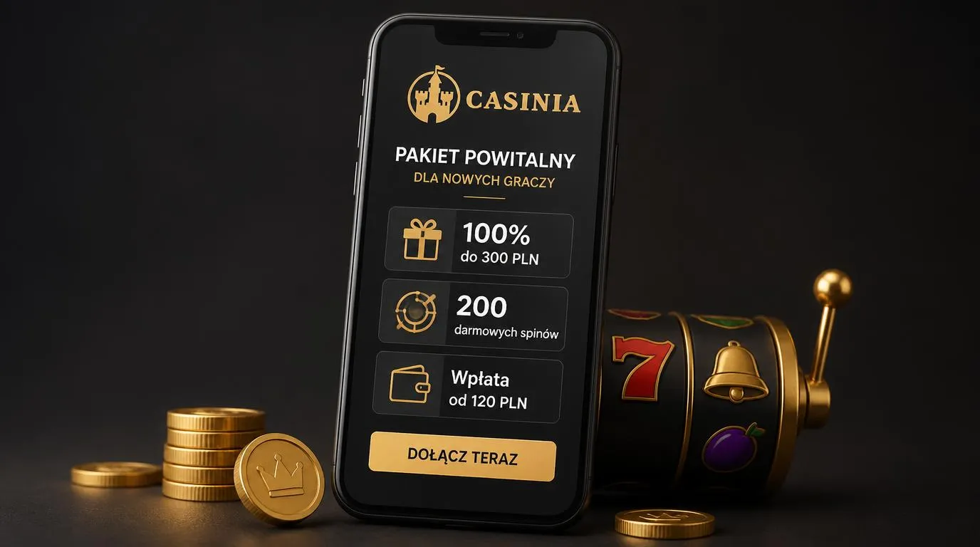 Telefon z ofertą 100% do 300 PLN i 200 darmowych spinów obok oznaczenia minimalnej wpłaty 120 PLN